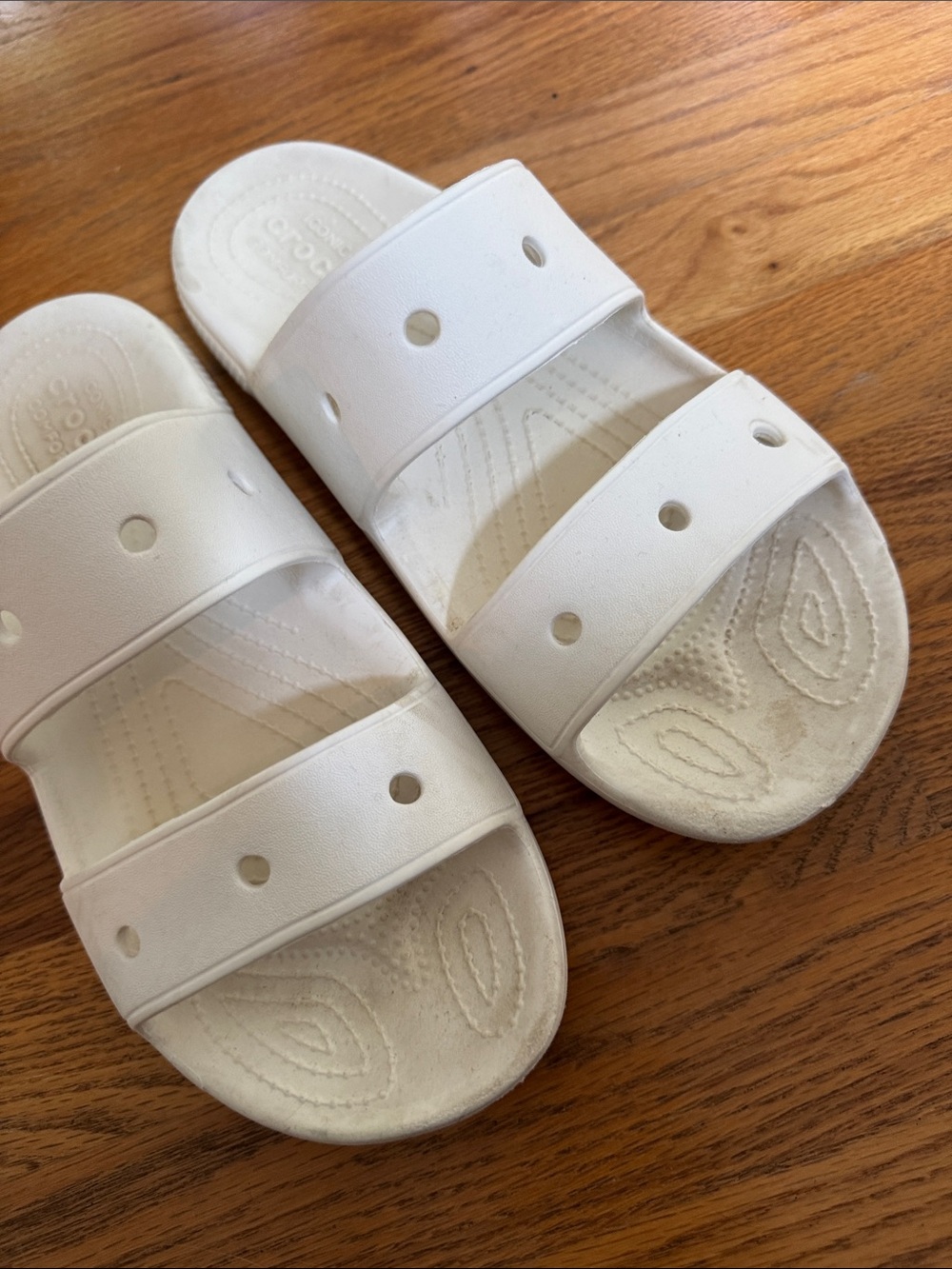 Crocs White Slide Sandals - Mens 9, Womens 11